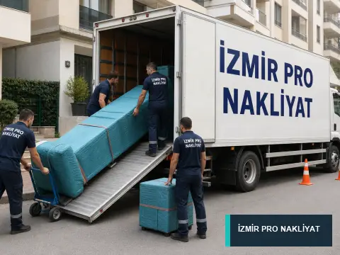 İzmir Pro Nakliyat · Markalı araçla düzenli yükleme · detay